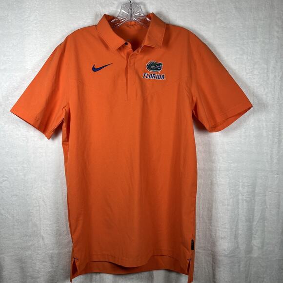 Florida Gators Nike Crable Polo Mens Small Coaches Orange Snap On-Field Dri Fit - Picture 2 of 11